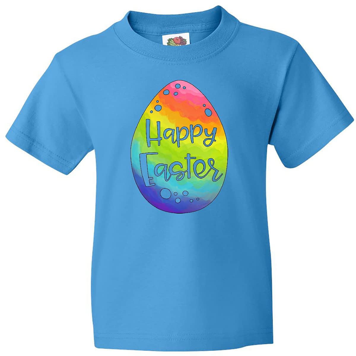 Inktastic Happy Easter Rainbow Easter Egg Youth T-Shirt - Cute Easter Outfit for Kids & Teens - Perfect for Easter Egg Hunts, Church Events & Spring Celebrations