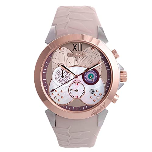Luxury MULCO Lush Women's Stainless Steel Watch with Swarovski Crystals - Quartz Analog Multifunctional Movement, Silicone Strap, Scratch-Resistant Mineral Glass, Water Resistant - Perfect for Daily Wear, Office, Parties & Special Occasions