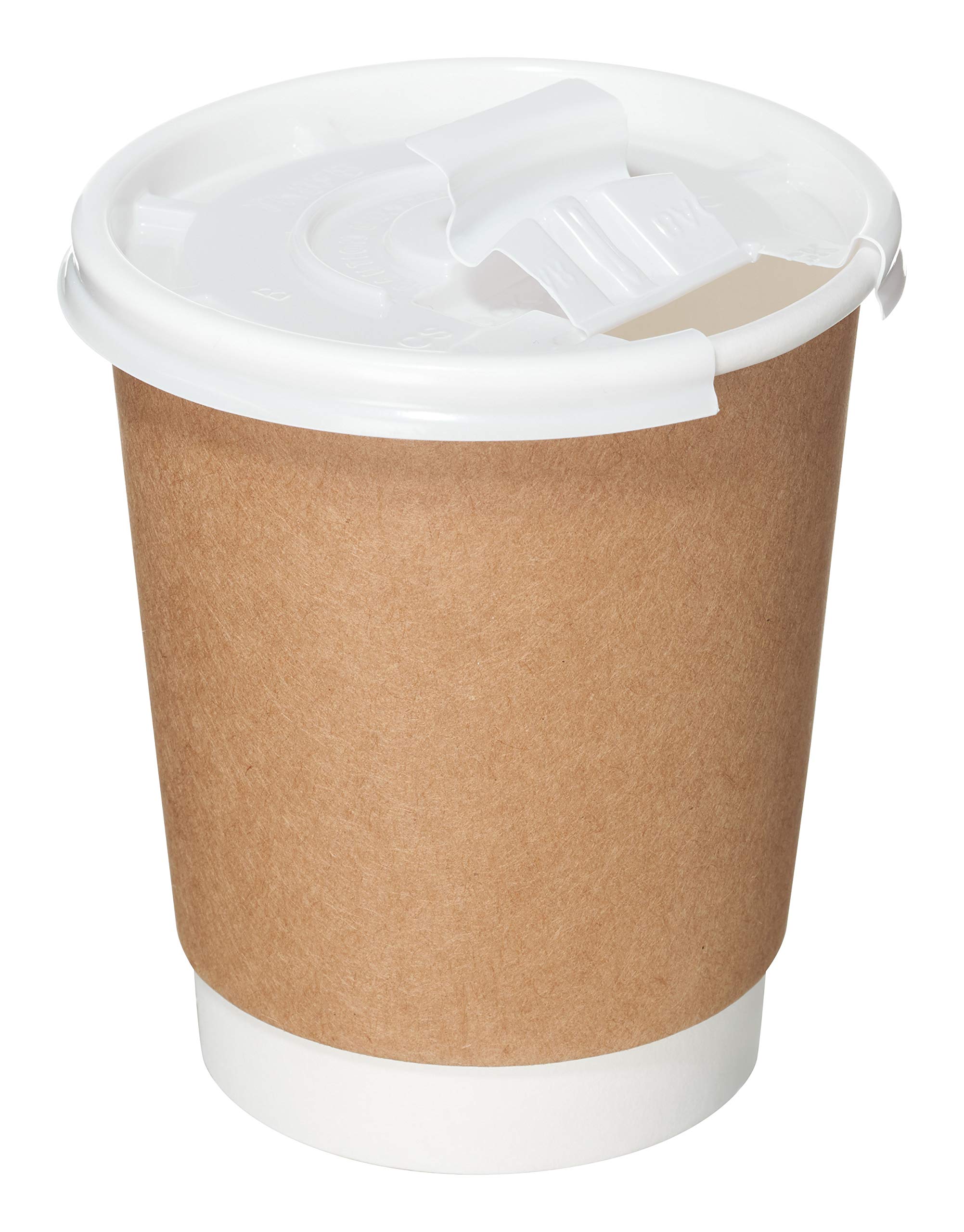 500 Count 8 oz Disposable Insulated Paper Coffee Cups with Lids - Double Wall Hot Beverage Cups with Sleeves - Biodegradable Eco Friendly Coffee Cups for Coffee Shops, Takeout, Office, Home Use & Parties