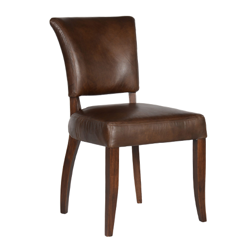 Halo Mimi Dining Chair - Riders Cocoa with Antique Oak Finish | Modern Wooden Kitchen Chairs for Dining Room, Breakfast Nook & Home Decor