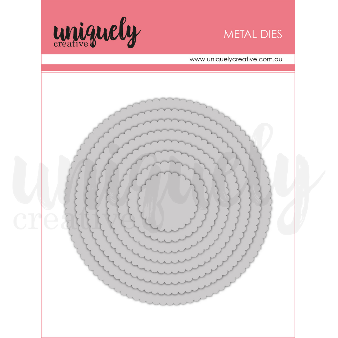 Scalloped Nesting Circle Die Set for Card Making, Scrapbooking, and DIY Crafts - Perfect for Paper Cutting, Embossing, and Decorative Projects