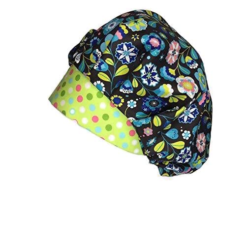 Spotted Night Garden Bouffant Scrub Cap for Women - Surgical & Nursing Use