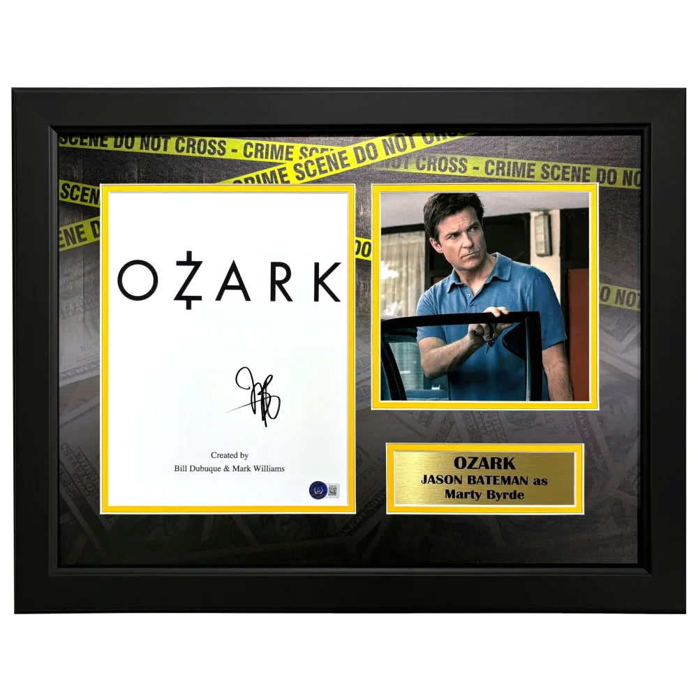Jason Bateman Autographed Ozark Script Framed Collage with BAS COA - Netflix Memorabilia for Home & Office Decor