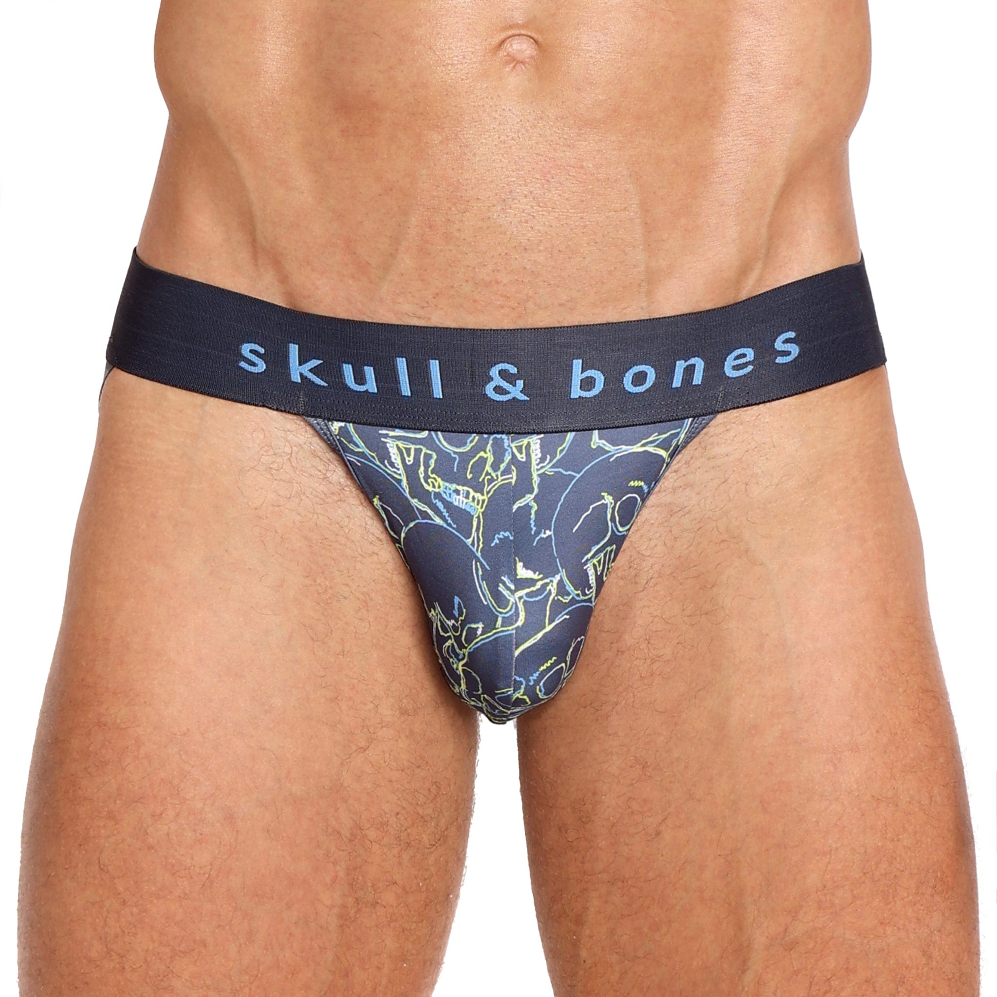 Outline Tossed Skulls Jockstrap - Comfortable Athletic Support Underwear for Men - Perfect for Gym, Running, Cycling & Sports Activities