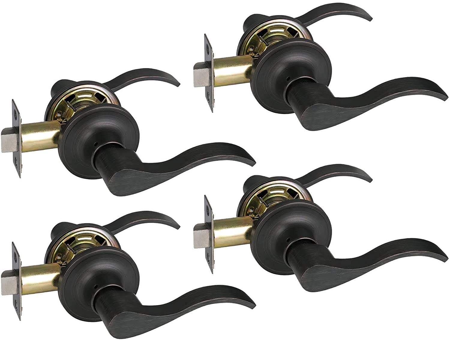 Heavy Duty Bronze Door Lever - 4 Pack for Hall & Closet Doors