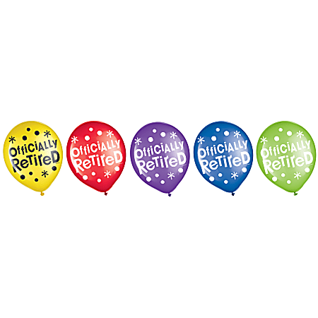 Officially Retired 12-Inch Latex Balloons - Pack of 15 | Perfect for Retirement Parties, Birthday Celebrations & Special Events