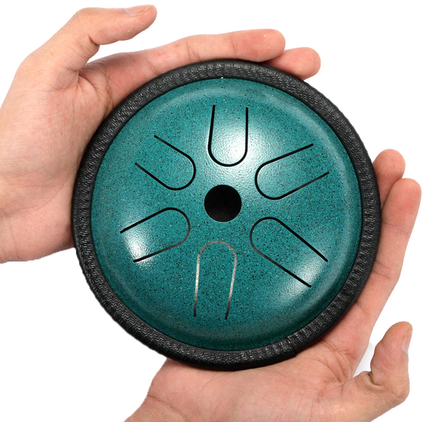 8-Note Handpan Drum - 5.5 Inch Steel Tongue Drum in C Key | Mini Tank Drum with Mallets & Carry Bag | Perfect Percussion Instrument for Beginners, Adults & Kids | Ideal for Meditation, Music Therapy & Relaxation (Navy Blue)