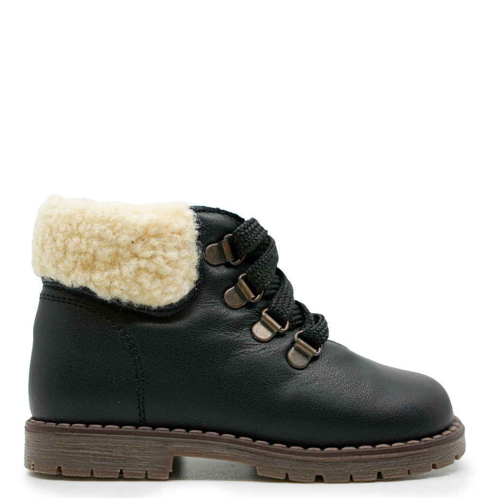 LMDI Black and White Fur Baby Boots - Warm Winter Pet Shoes for Small Dogs & Cats - Non-Slip Sole for Indoor/Outdoor Use - Perfect for Snow, Rain, and Cold Weather Protection