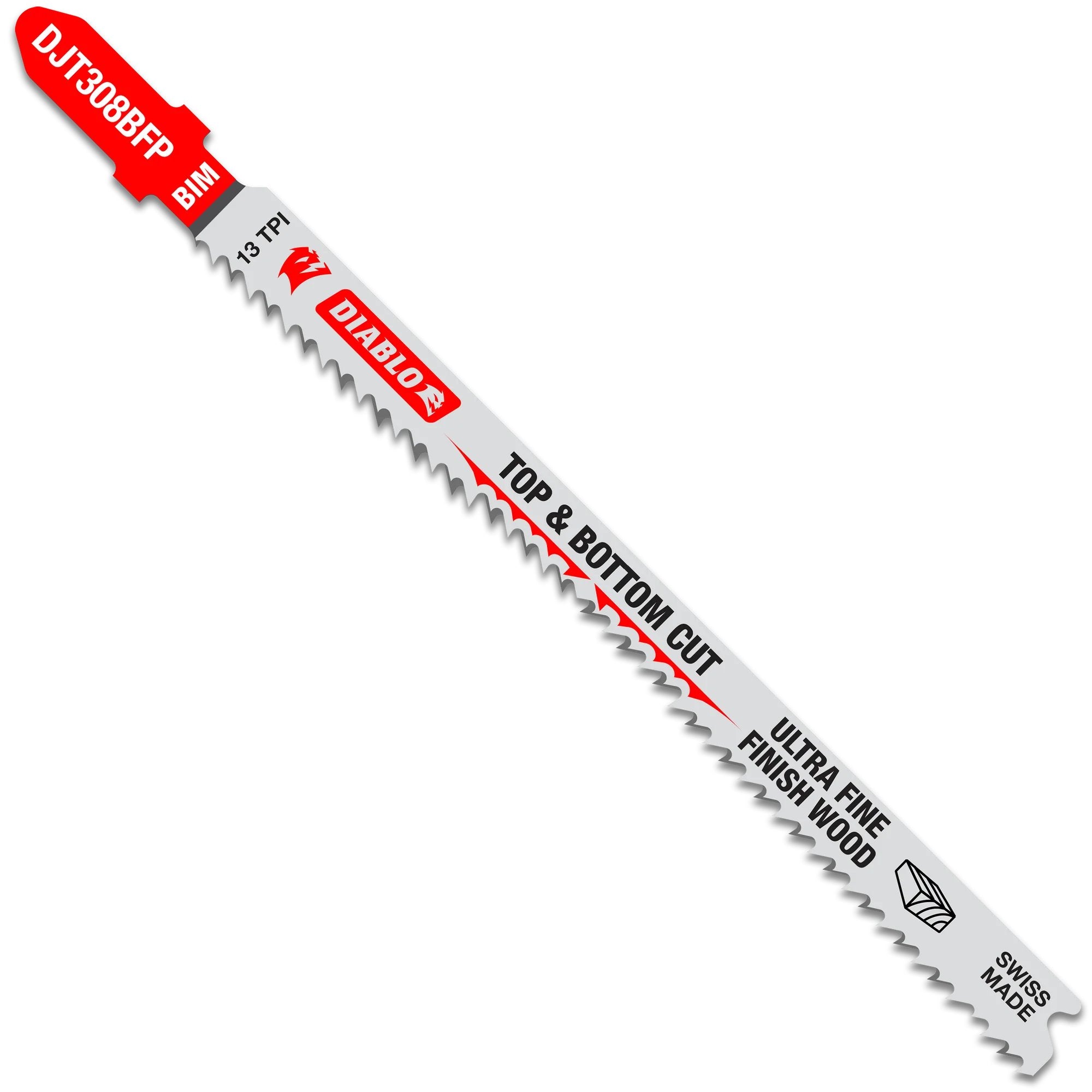 Diablo DJT308BFP5 4-5/8-Inch 13 TPI Bi-Metal T-Shank Jigsaw Blades - 5 Pack for Ultra Fine Wood Cutting | Perfect for Carpentry, DIY Projects & Precision Woodworking