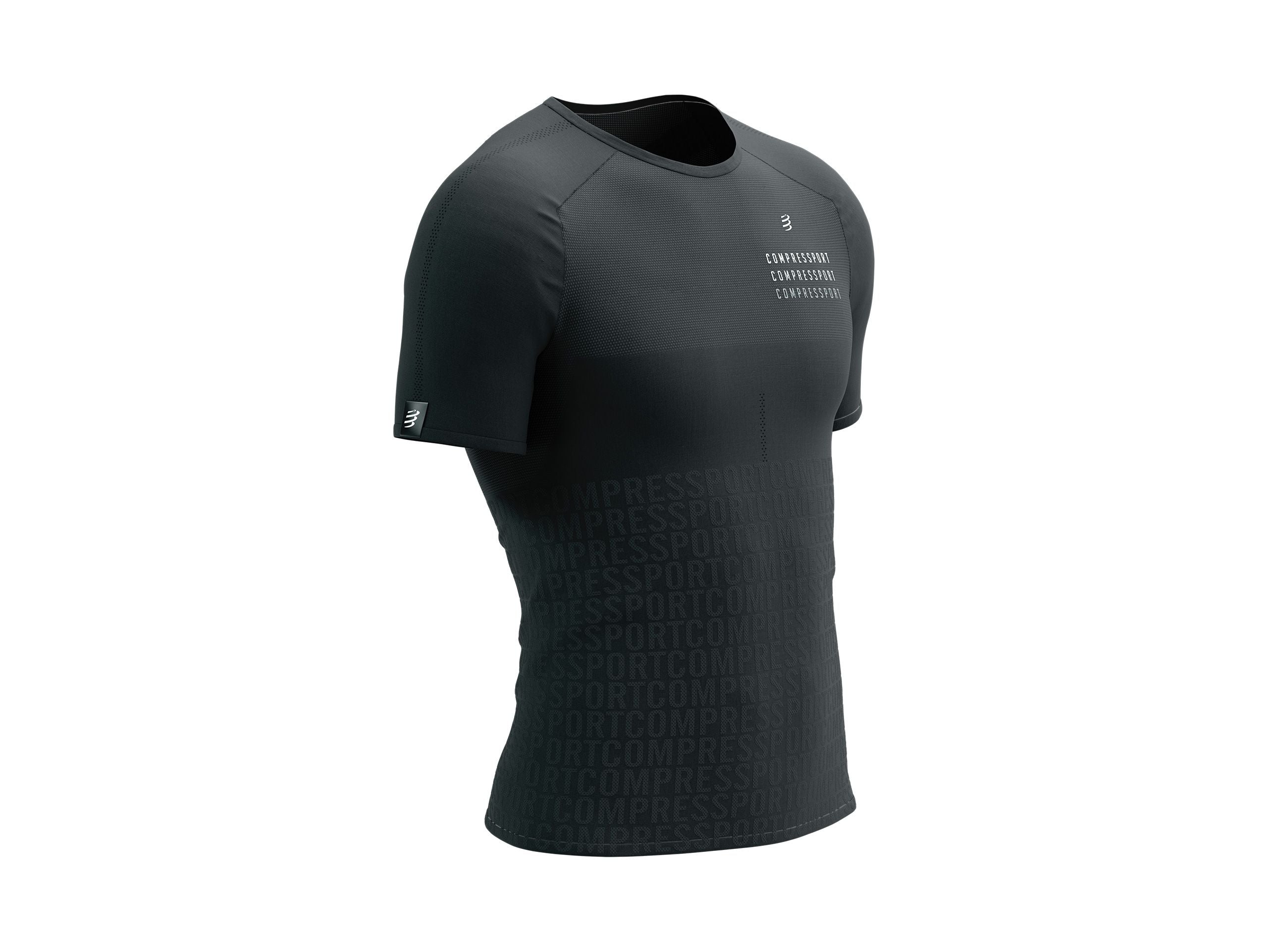 Compressport Men's Performance Short Sleeve T-Shirt 2023 Edition - Moisture Wicking Athletic Shirt for Running & Workouts - Black/White