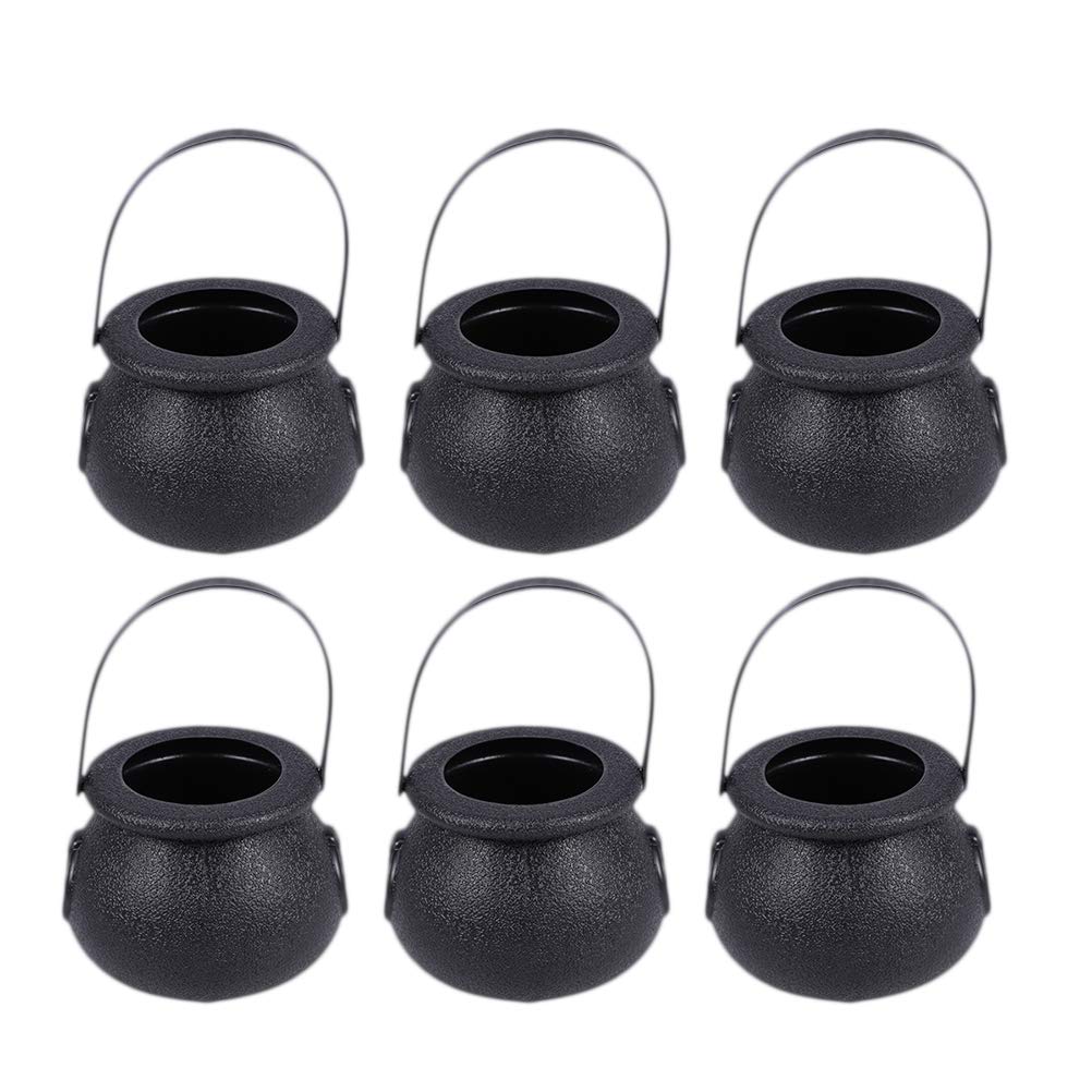 Cabilock 11pcs Black Candy Jars & Kettles - Handheld Halloween Candy Bucket for Kids Party Favors, Trick or Treat Containers, Halloween Decorations & Costume Accessories