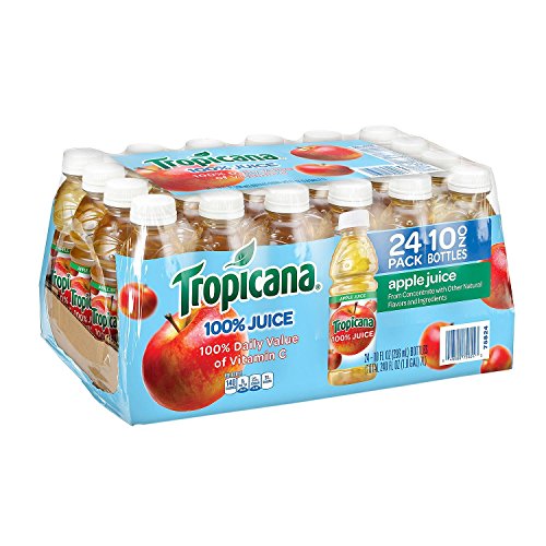 Tropicana 100% Pure Apple Juice - 10 oz Bottles (24 Pack of 4) | No Sugar Added, Vitamin C Rich | Perfect for School Lunches, Office Snacks & Family Gatherings
