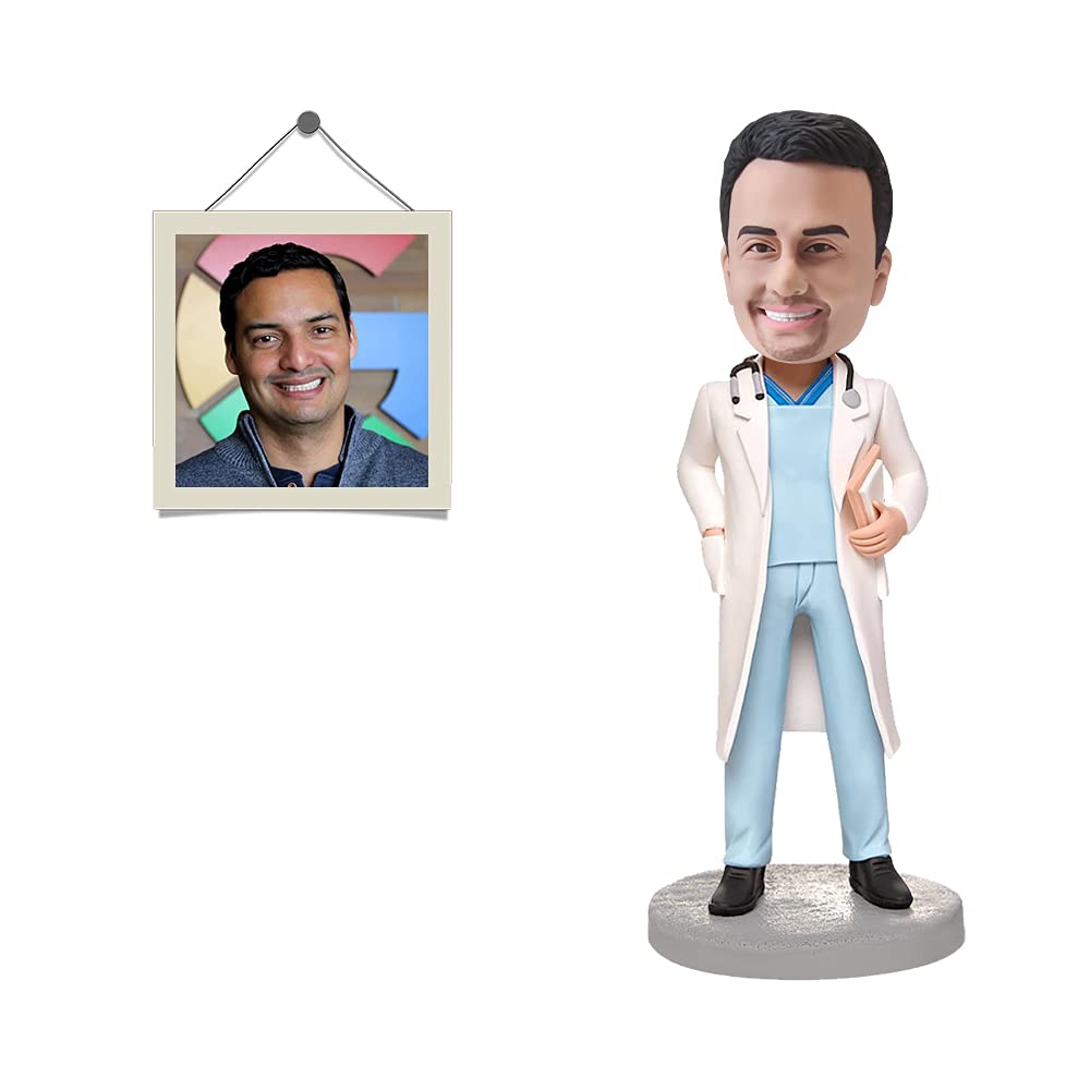 7.8'' Personalized Bobblehead Doll - Custom Photo Bobblehead Gift for Doctors, Nurses & Medical Professionals | Unique Retirement, Graduation & Appreciation Gift | Create Your Own Bobblehead Online