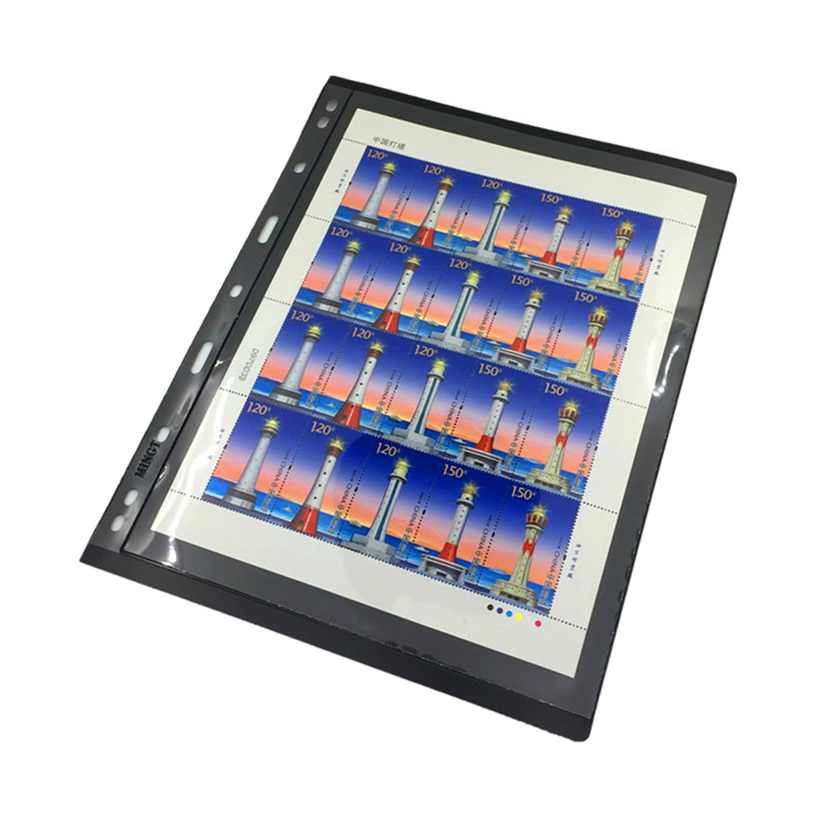20 Sheet Stamp Collecting Pages - 1 Row Design, 9-Hole Standard for Stamp Album Binder - Professional Organizer for Coin & Stamp Collectors - Perfect for Hobby Storage, Display and Trading