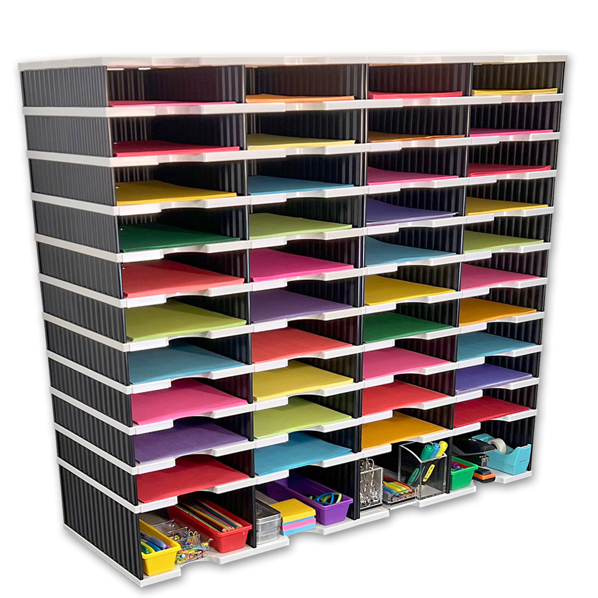Ultimate Office TierDrop PLUS 40 Slot Organizer with Riser Storage Base - 38W Literature, Forms, Mail & Classroom Sorter - Perfect for Office, School & Home Organization