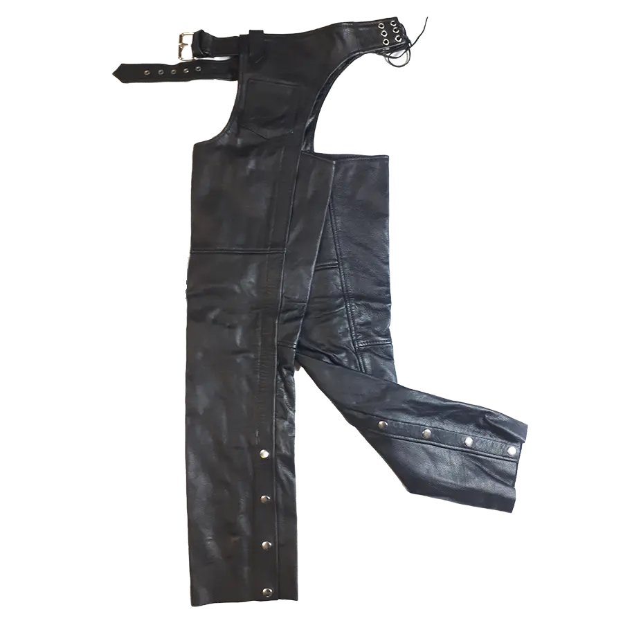 Premium Open Road Coin Pocket Leather Chaps for Motorcycle Riders - Durable Biker Chaps with Convenient Coin Pockets for Harley Davidson & Cruiser Motorcycles - Perfect for Long Rides, Road Trips & Motorcycle Events