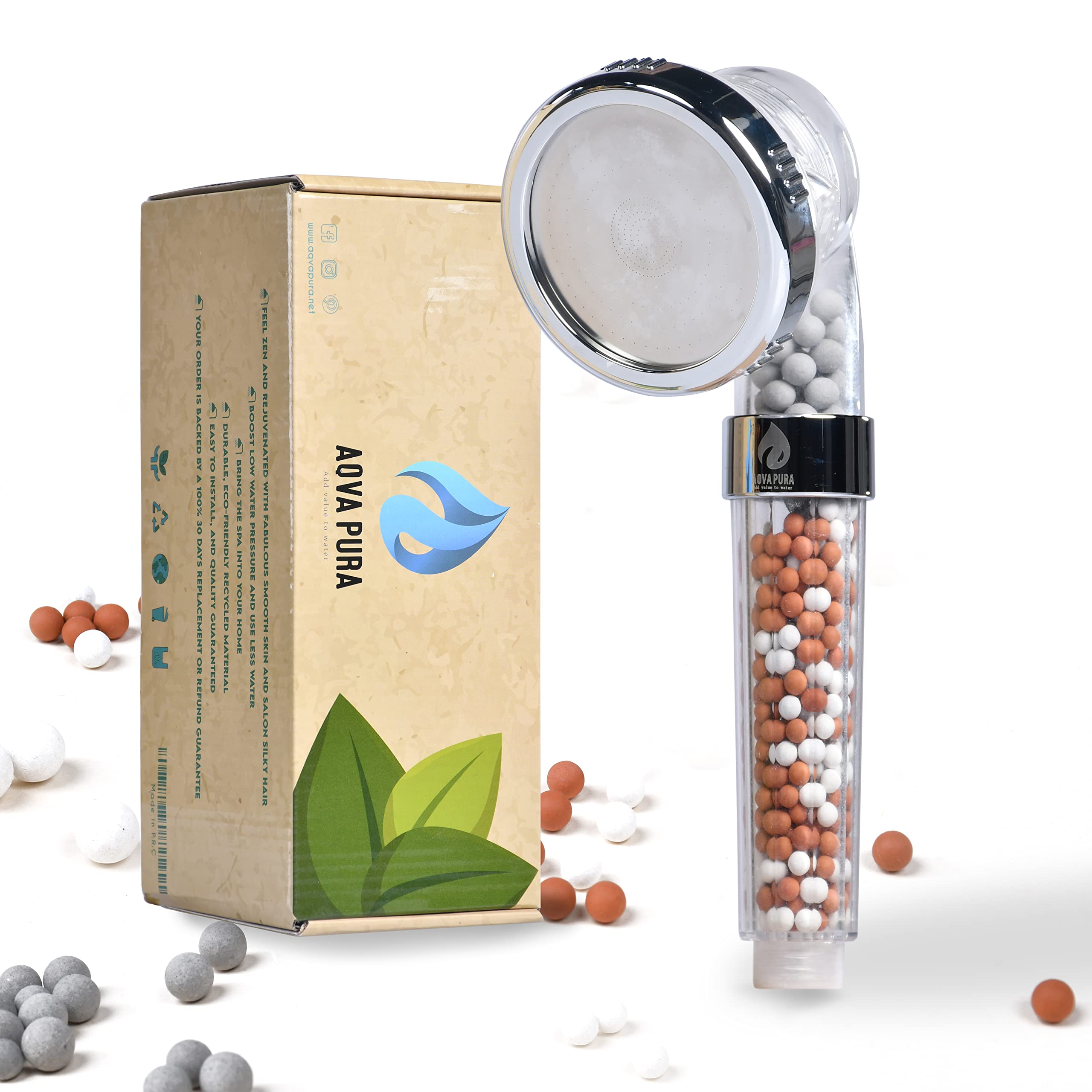 Zenbody Mineral Shower Head Filter with Crystal Beads - High Pressure Eco-Friendly Ionic Shower Filter in Gift Box - TikTok Viral Shower Head for Soft Skin & Hair Care - Perfect for Home Spa, Allergy Relief & Water Purification
