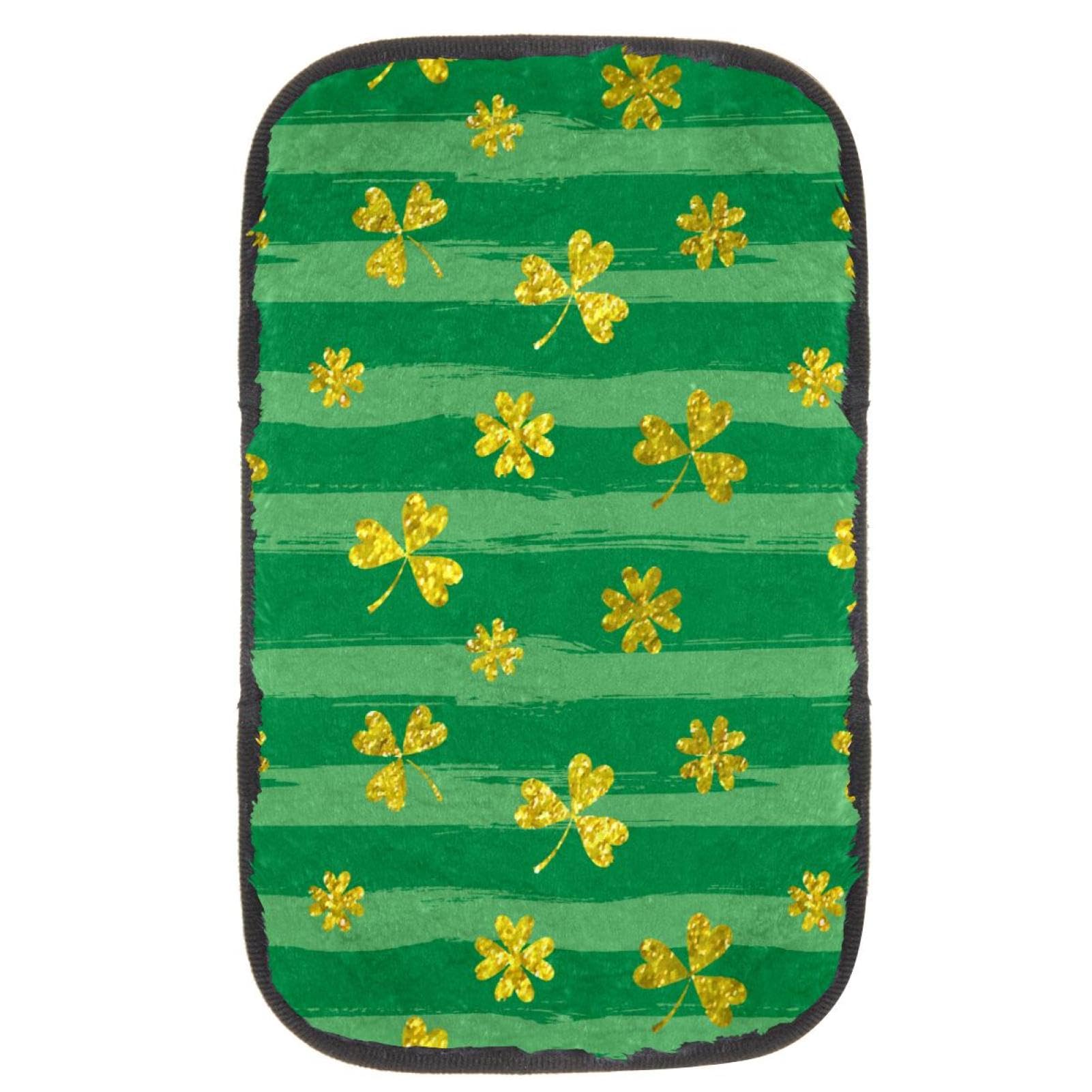 St. Patrick's Day Golden Clover Car Armrest Cover - Universal Center Console Cushion Pad Protector for Most Vehicles | Soft Interior Accessories for Comfort & Style | Perfect for Road Trips & Daily Commutes
