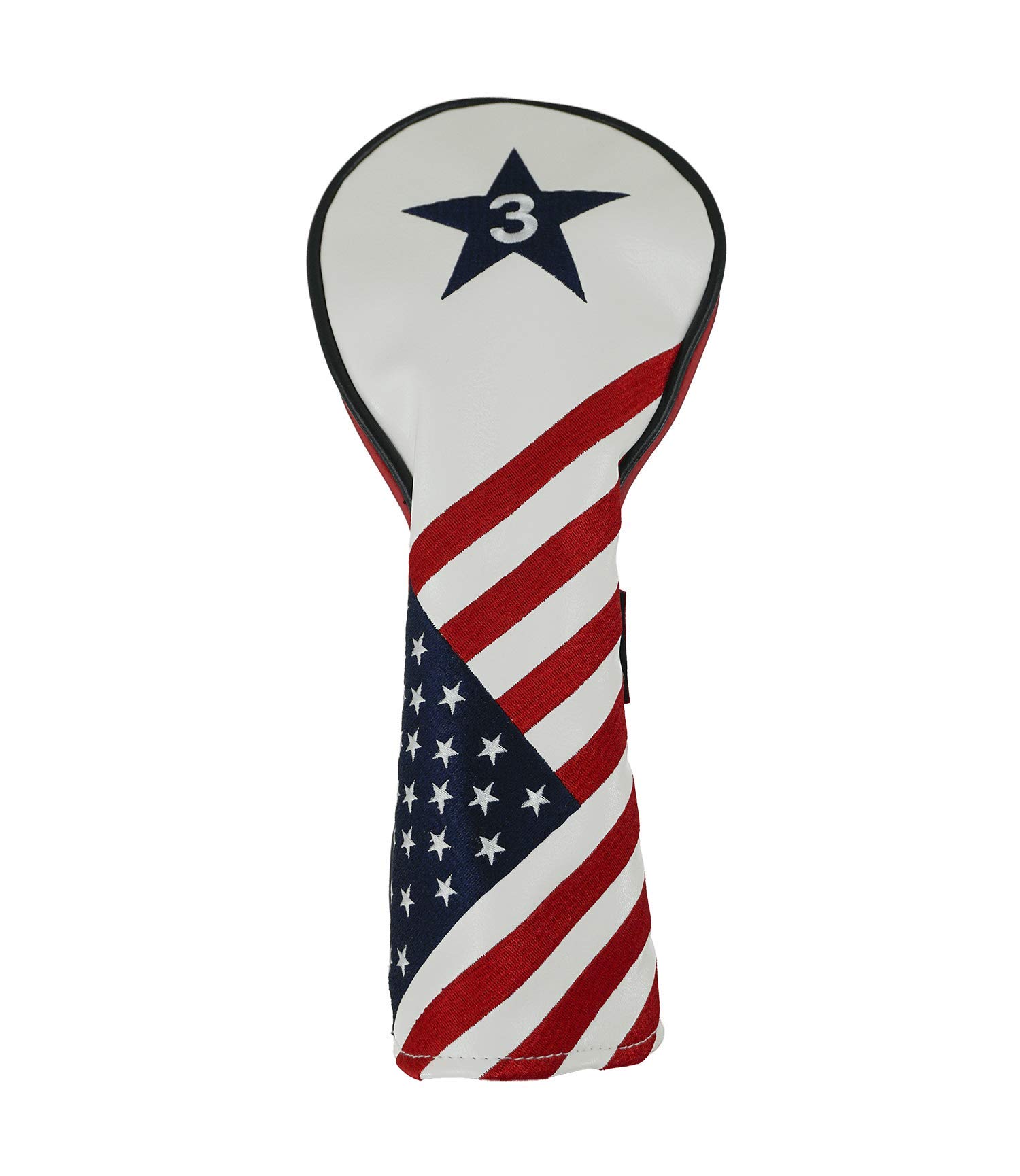 RAM Golf USA Stars and Stripes PU Leather Headcover for Driver/Wood Hybrid - Durable Protection for Golf Clubs on the Course