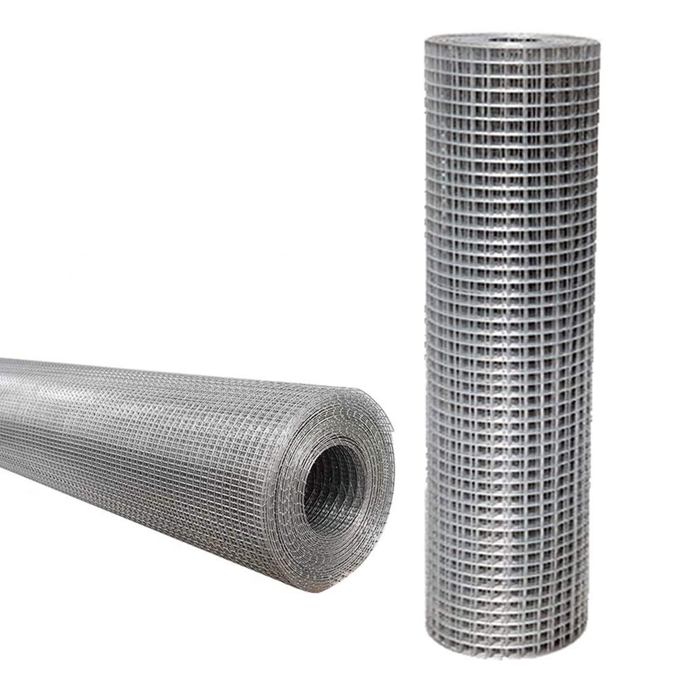 Galvanized Welded Wire Mesh Garden Fence - 2cm Square Openings, Flexible Hardware Cloth for Chicken Coop, Rabbit Run, Duck Pen & Vegetable Protection (Silver, 0.3x7.6m) | Durable Outdoor Pest Control & Garden Barrier Solution