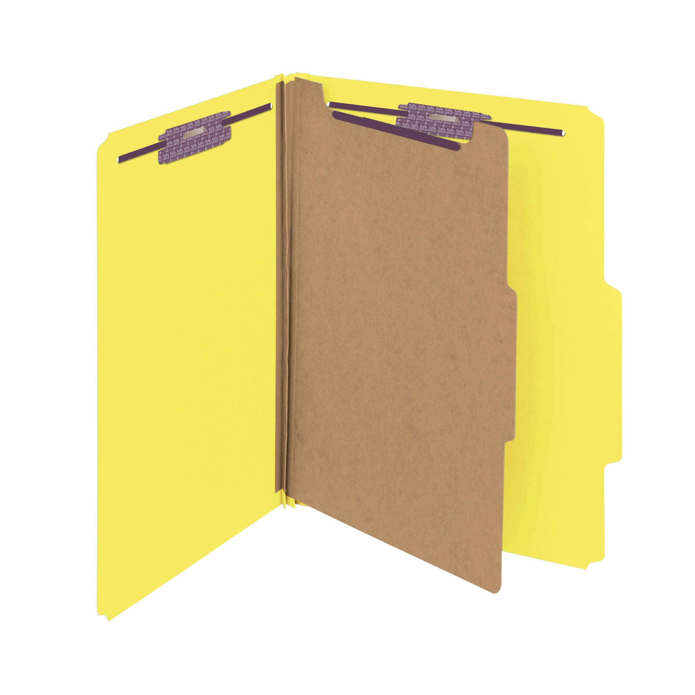 Smead Pressboard Classification File Folder with SafeSHIELD Fasteners - 1 Divider, 2