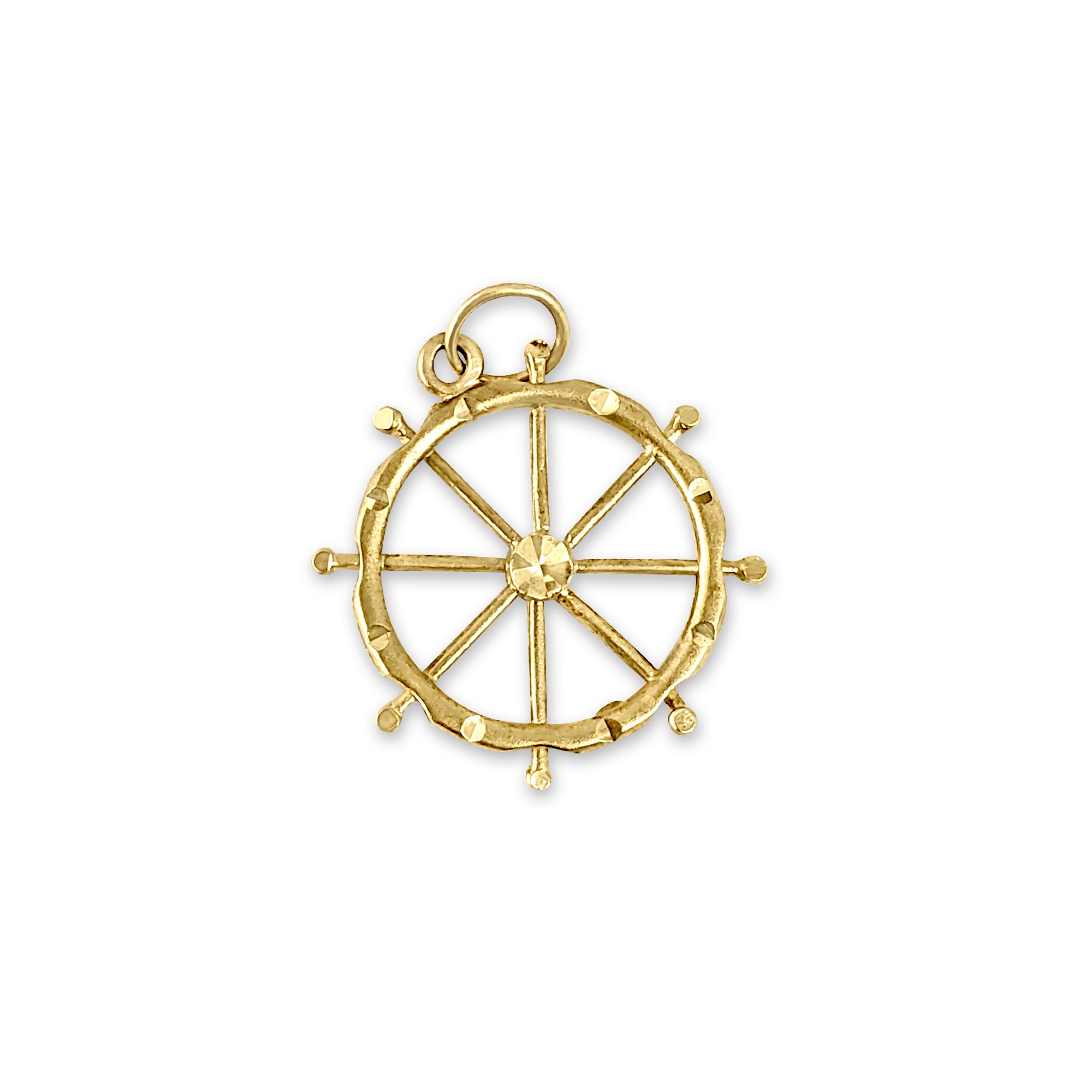 Diamond Cut Shipwheel Charm - Nautical Jewelry for Necklaces, Bracelets & DIY Crafts | Perfect for Beach Parties, Sailor Gifts & Maritime Decor