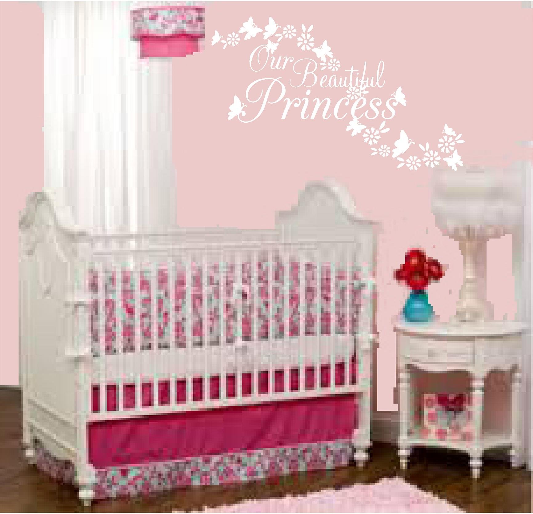 Princess Wall Decor for Baby Nursery - White, 23x14in - Perfect for Girls' Room