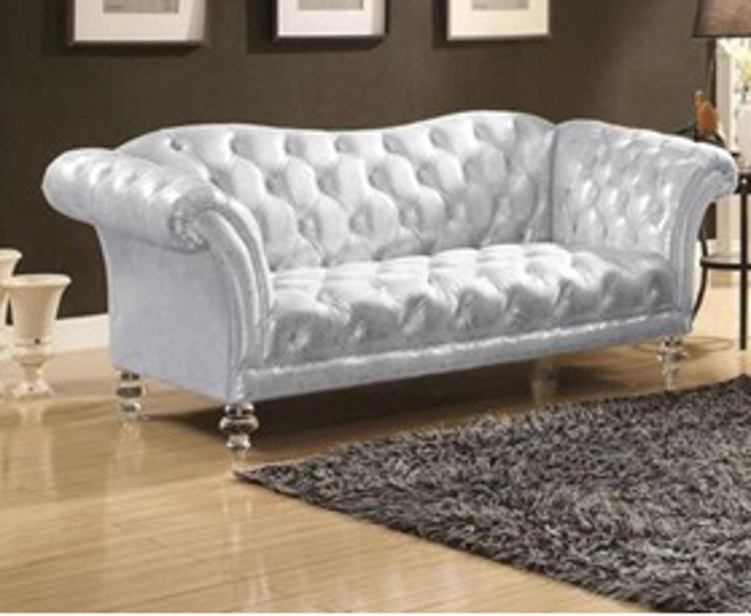 Acme Furniture Dixie Loveseat in Metallic Silver 52781 - Modern Small Sofa for Living Room, Bedroom & Office - Perfect for Apartments, Dorms & Cozy Spaces