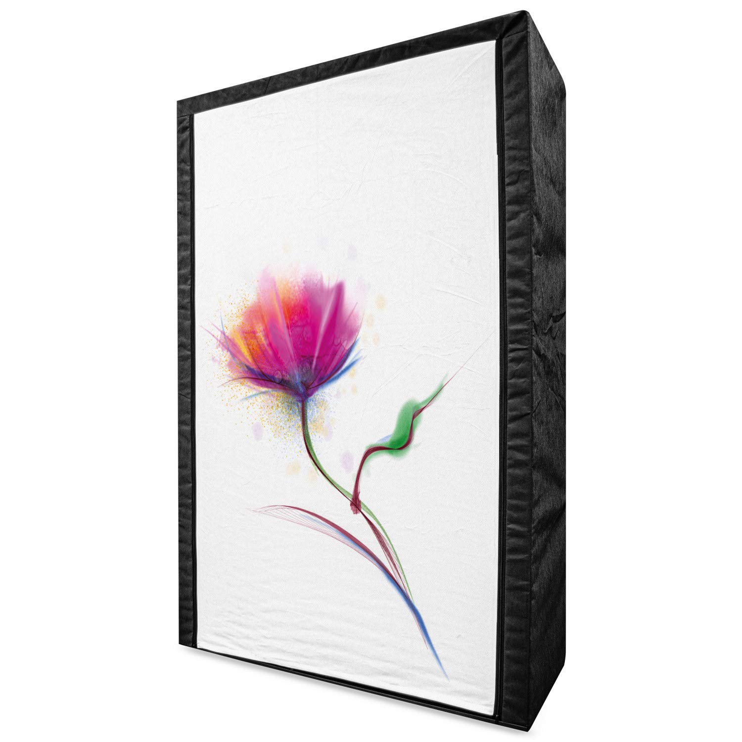 Ambesonne Floral Fabric Wardrobe Closet with Shelves - 42.5