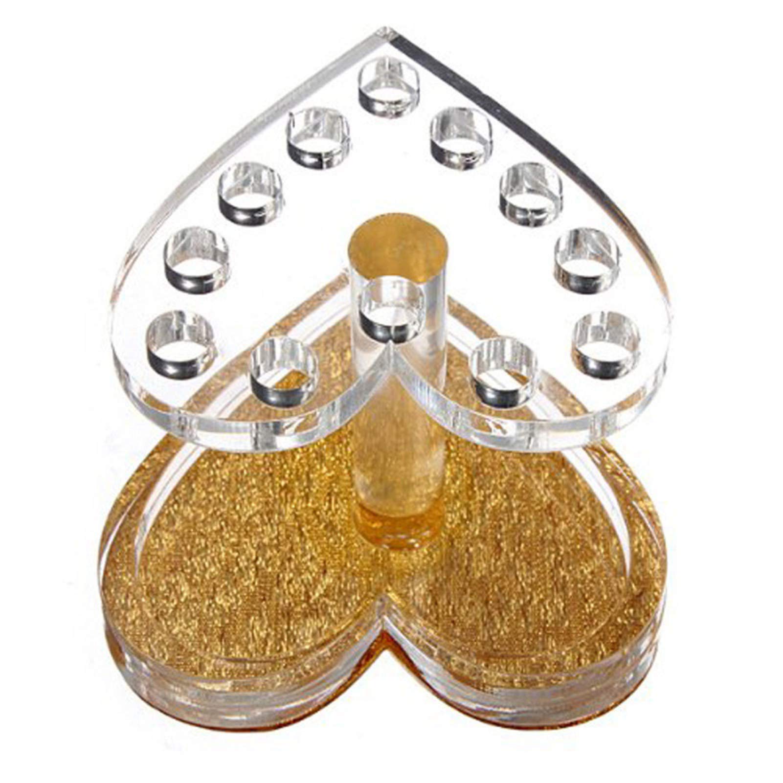 12-Hole Round Heart-Shaped Brush Pen Holder - Nail Art Tool Organizer & Display Shelf for Salon, Home, and Office Use