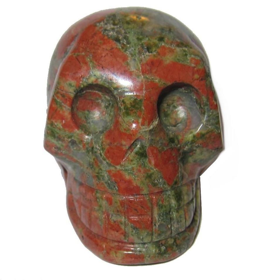 Natural Unakite Crystal Skull Carving for Psychic Communication & Meditation - Healing Stone for Spiritual Growth & Energy Work