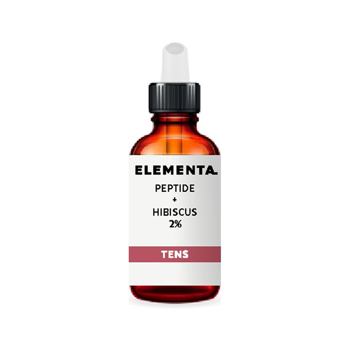 Elementa Peptide + Hibiscus 2% Serum - Anti-Aging Face Treatment for Wrinkles & Fine Lines - Hydrating & Brightening Skincare for Daily Use