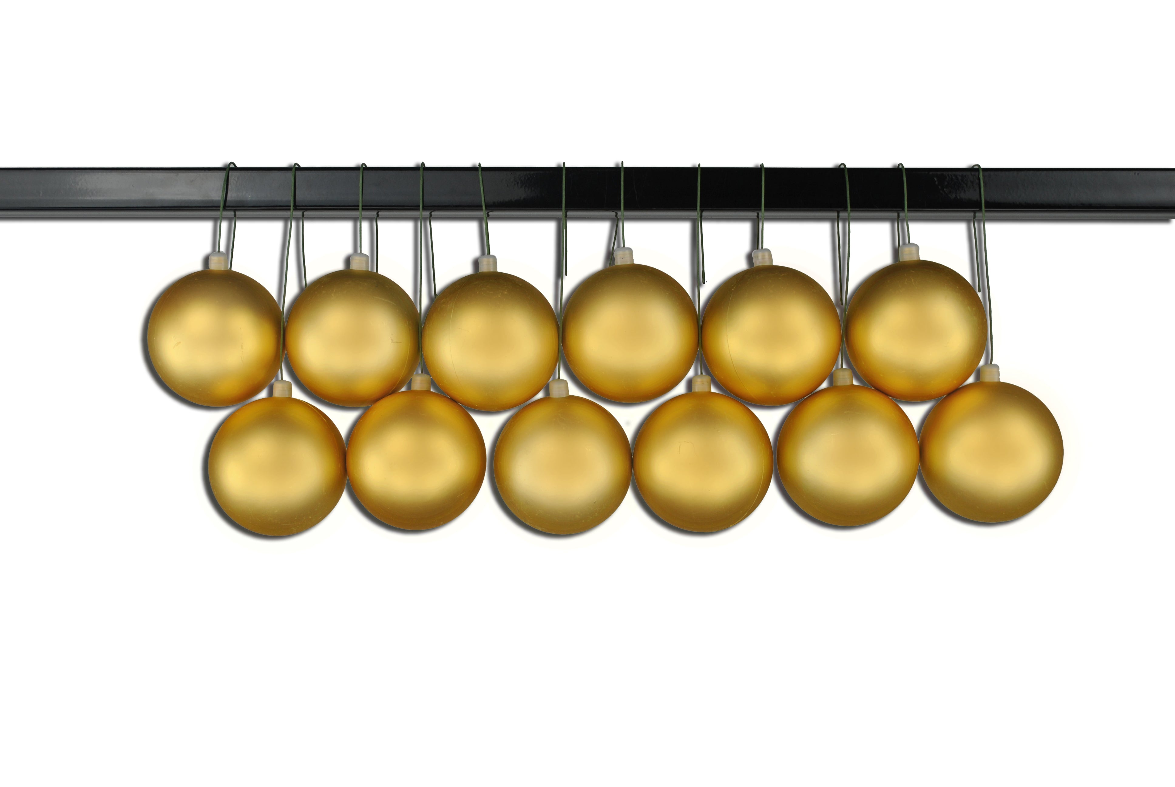 12 Pack 80mm Matte Gold Christmas Ball Ornaments - UV Coated Shatterproof Decorations with Hanging Wire for Holiday Tree, Party & Home Decor