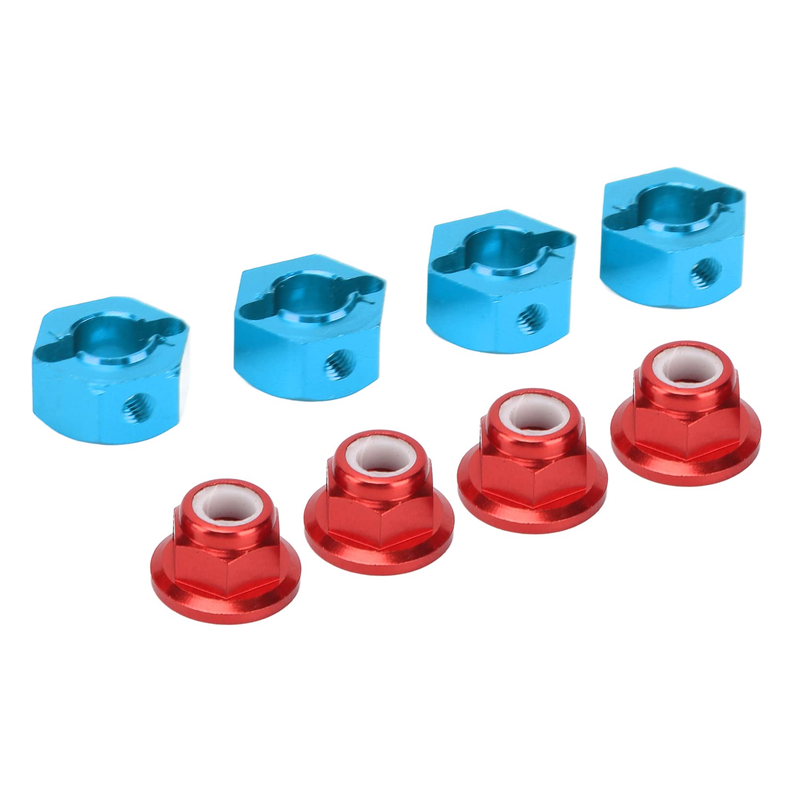 Uxsiya 1/10 Scale RC Car Metal Wheel Hex Hub Adapter - Blue Replacement Upgrade Part with Screws for Traxxas, Redcat, HPI Racing - Perfect for Off-Road Bashing, Crawling & Drifting