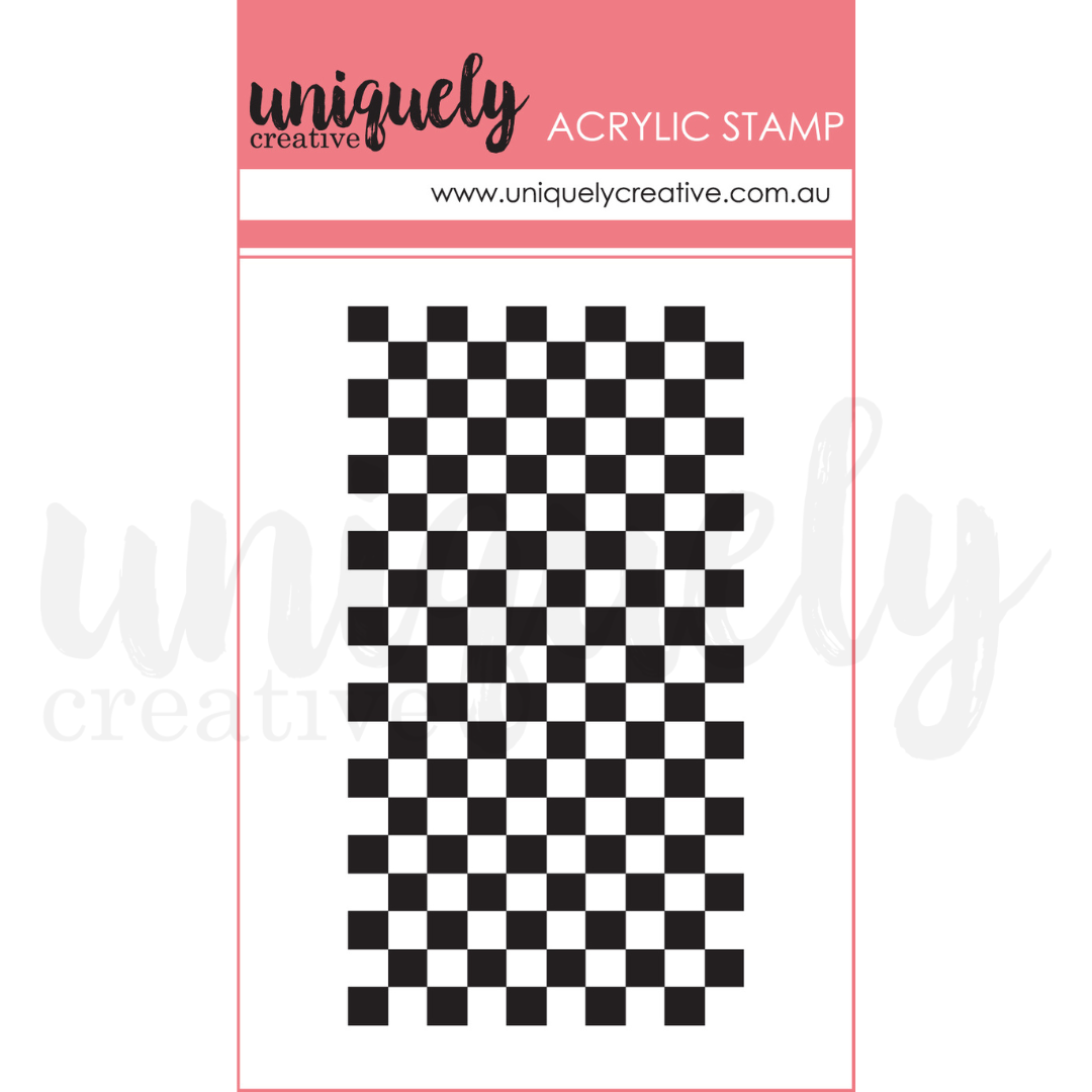 Checkerboard Pattern Mini Stamp - Acrylic Marking Tool for Scrapbooking, DIY Crafts & Card Making