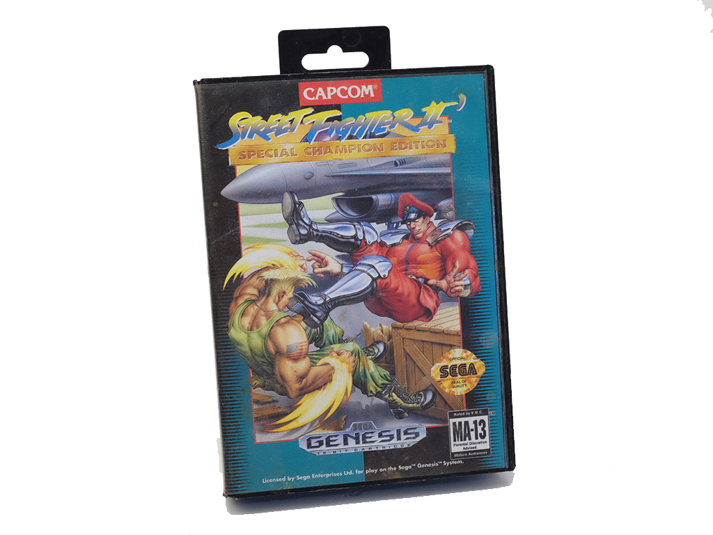 Original Street Fighter II Special Champion Edition Cartridge & Case for Sega Genesis - Classic Fighting Game for Retro Gaming Enthusiasts & Collectors