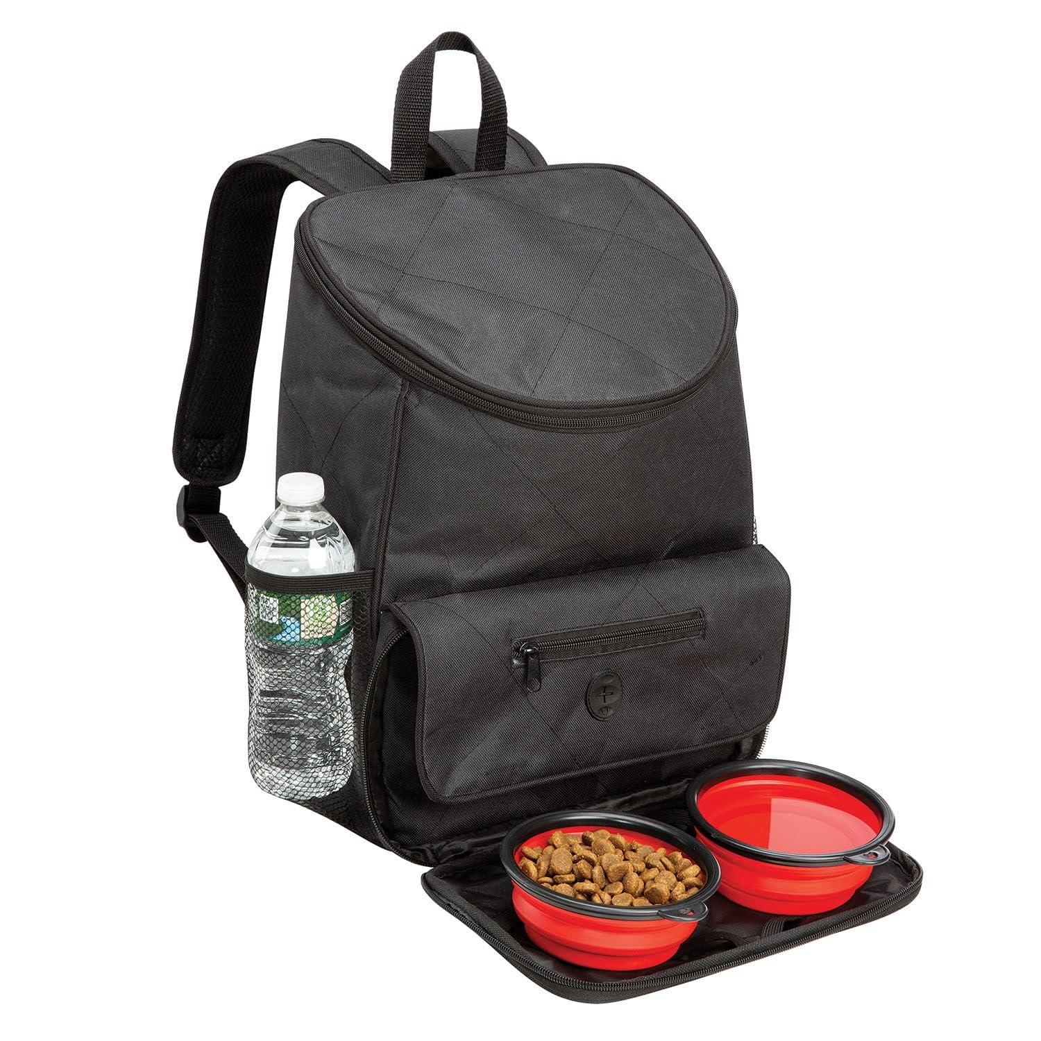 Etna Pet Travel Backpack - 5-Piece Cat & Dog Food Storage Set with Collapsible Bowls & Poop Bag Dispenser | Portable Pet Carrier for Hiking, Camping & Road Trips