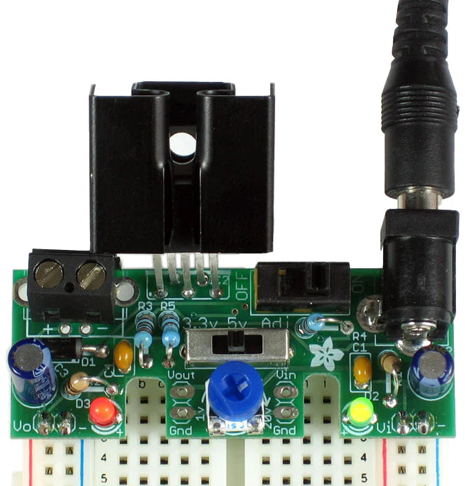 Adjustable Breadboard Power Supply Kit - 1.5V to 24V Variable Output for Electronics Projects | Perfect for Arduino, Raspberry Pi & DIY Circuits