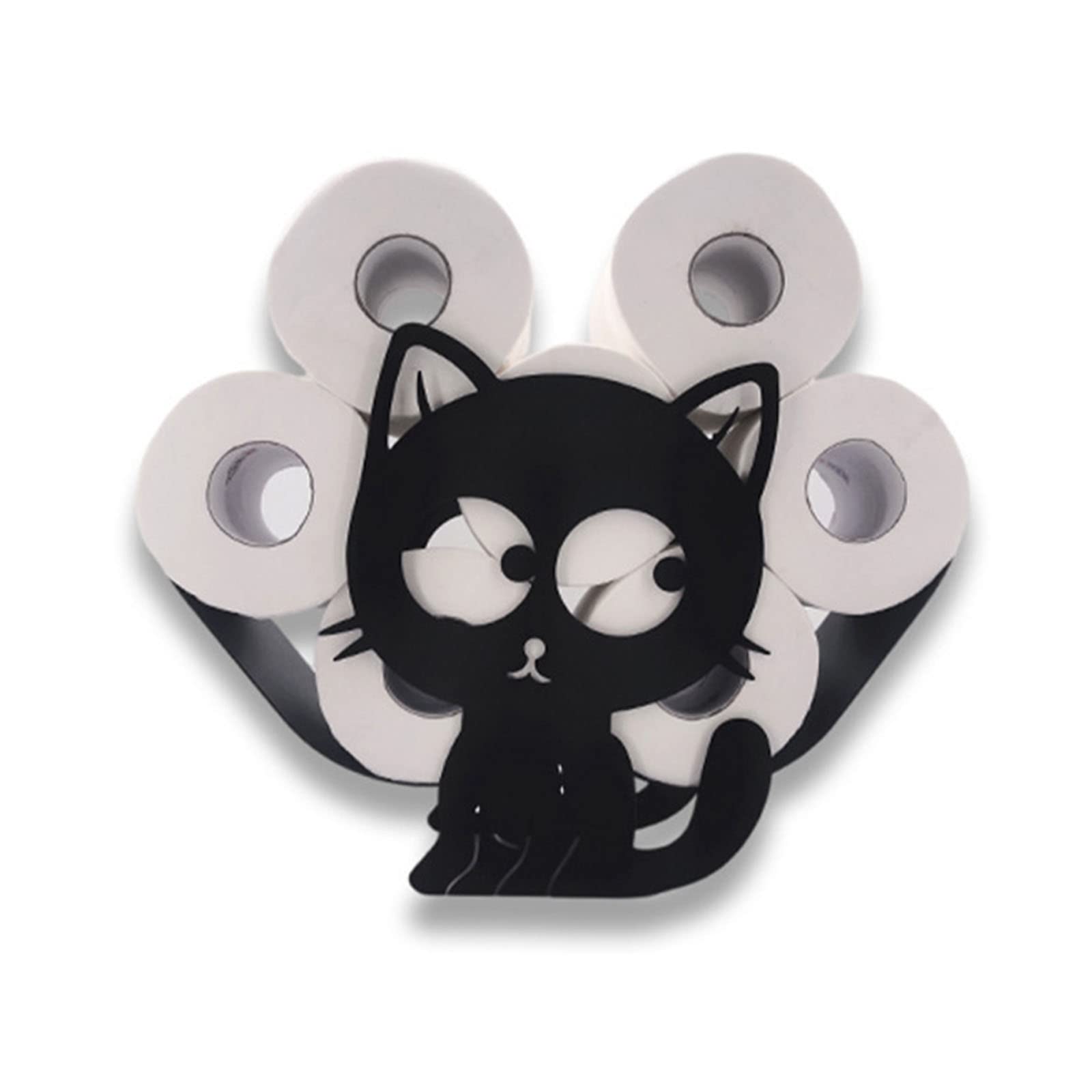 WRJAHCG Wrought Iron Toilet Paper Holder - Cat Animal Shape Paper Towel Rack for Bathroom & Living Room | Space-Saving Storage Solution for Tissues & Rolls