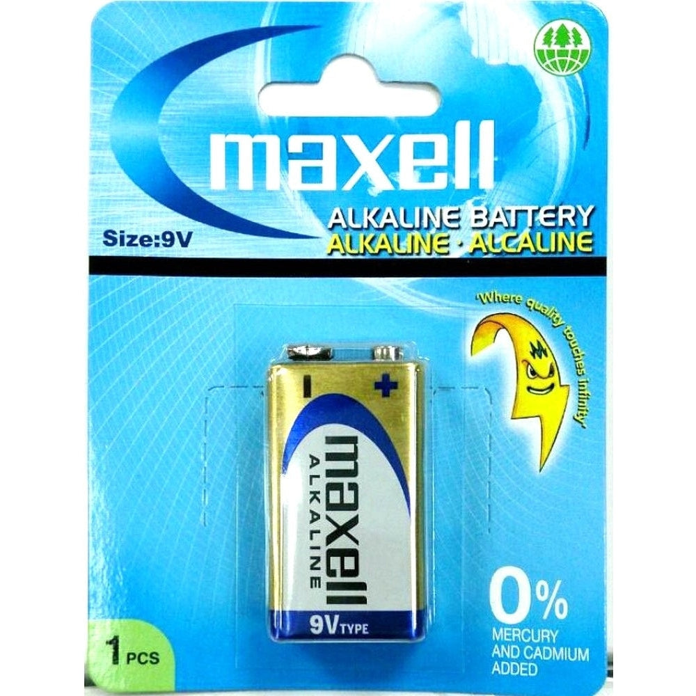 Maxell Alkaline Battery 9V - 1 Pack (2 Batteries) - Long Lasting Power for Smoke Detectors, Toys & Electronics - High Performance 9 Volt Battery for Home & Office Use