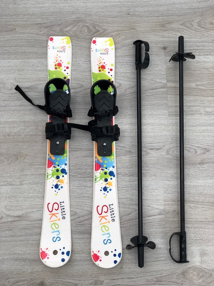 Little Skiers Beginner Toddler Skis and Poles Set - Kids First Ski Equipment for Ages 2-5 - Perfect for Learning & Family Snow Adventures