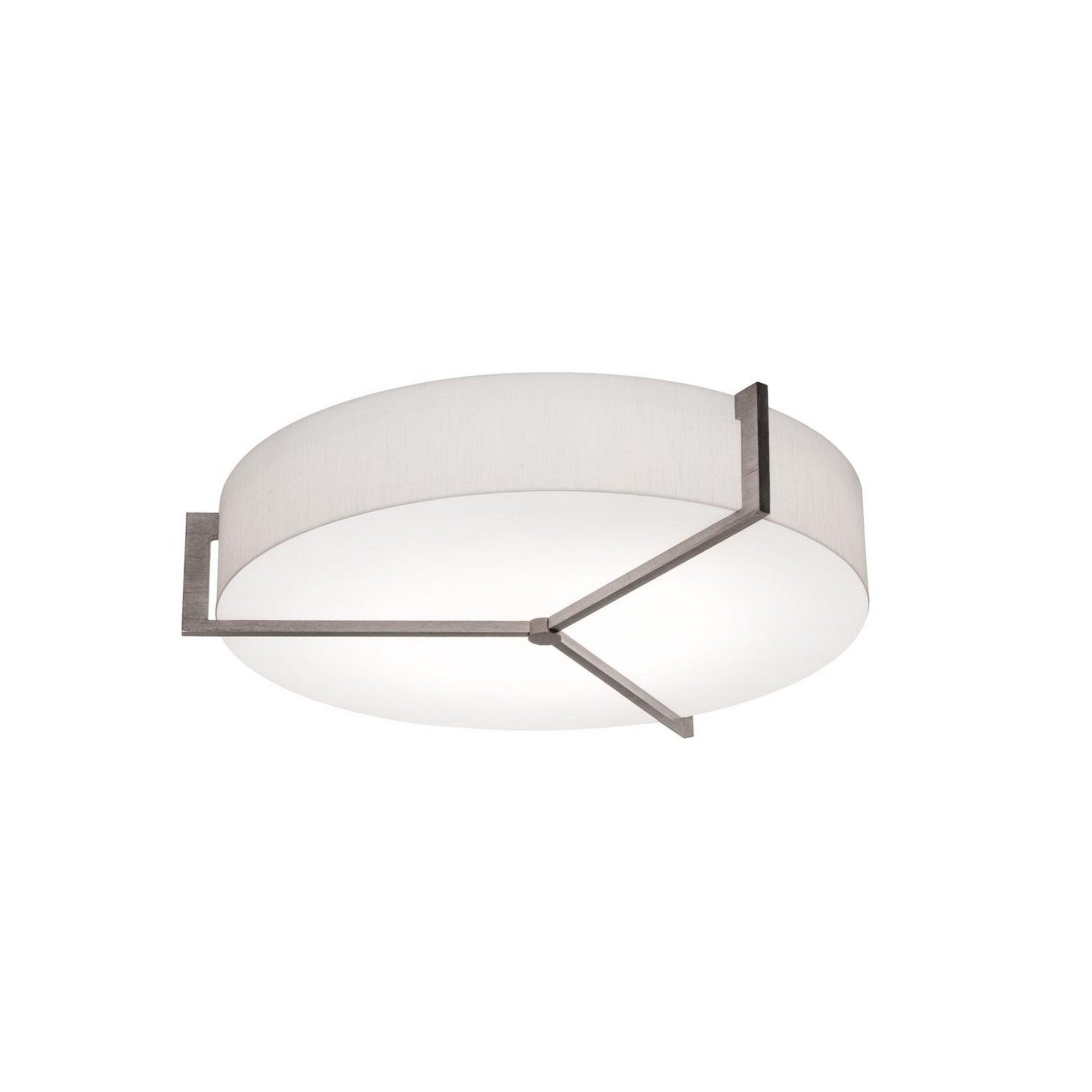 Apex 21 3-Light Flush Mount Ceiling Light Fixture - Linen White & Grey Finish - Perfect for Bedroom, Living Room & Hallway Lighting