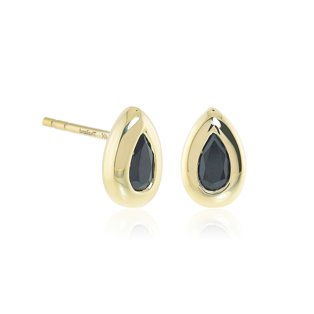 Black Jade Teardrop Stud Earrings for Women - Elegant Dangle Ear Jewelry for Party, Wedding & Everyday Wear