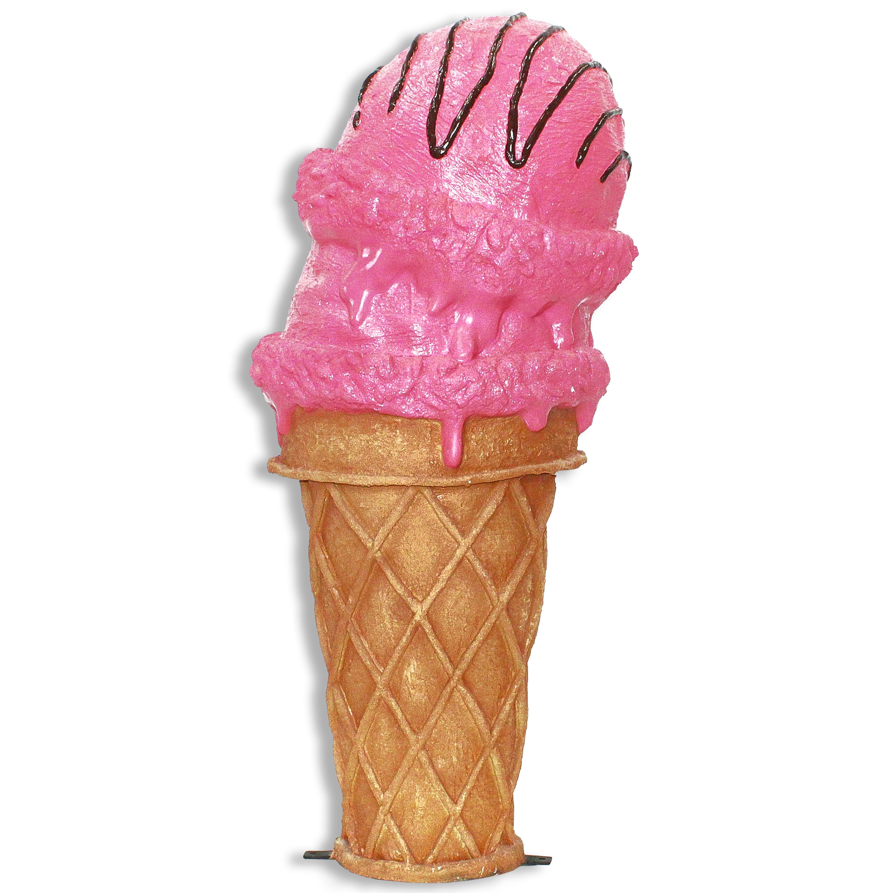 4' Double Scoop Strawberry Ice Cream Cone - Delicious Frozen Treat for Parties, Desserts & Summer Snacks