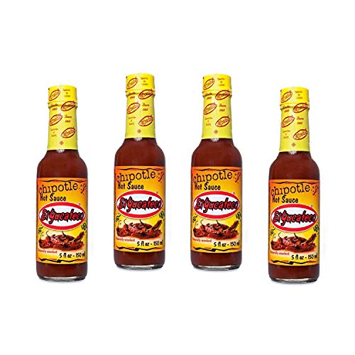 El Yucateco Chipotle Hot Sauce 5 oz. (4-Pack) - Spicy Mexican Hot Sauce for Tacos, Burritos, Wings & BBQ - Authentic Flavor Enhancer