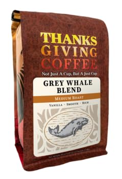 Grey Whale Blend Medium Roast Whole Bean Flavored Coffee - 5lb Bag for Thanksgiving & Holiday Gifts | Perfect for Home Brewing & Office Use