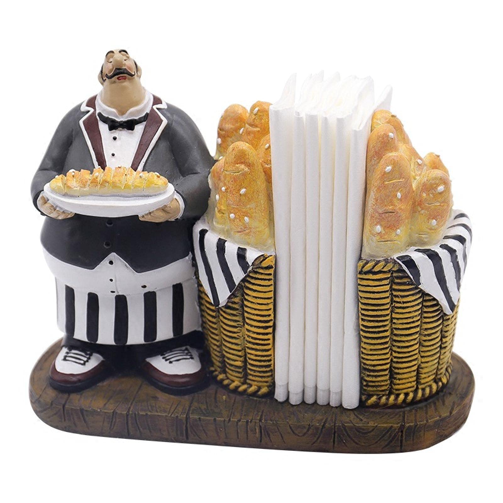 ZSQZJJ European Style Resin Figurine Statue - Home & Table Decor, Coffee Bar & Chef Napkin Rack Ornament - Perfect for Western Themed Decor, Kitchen Countertop Display, and Dining Room Centerpiece