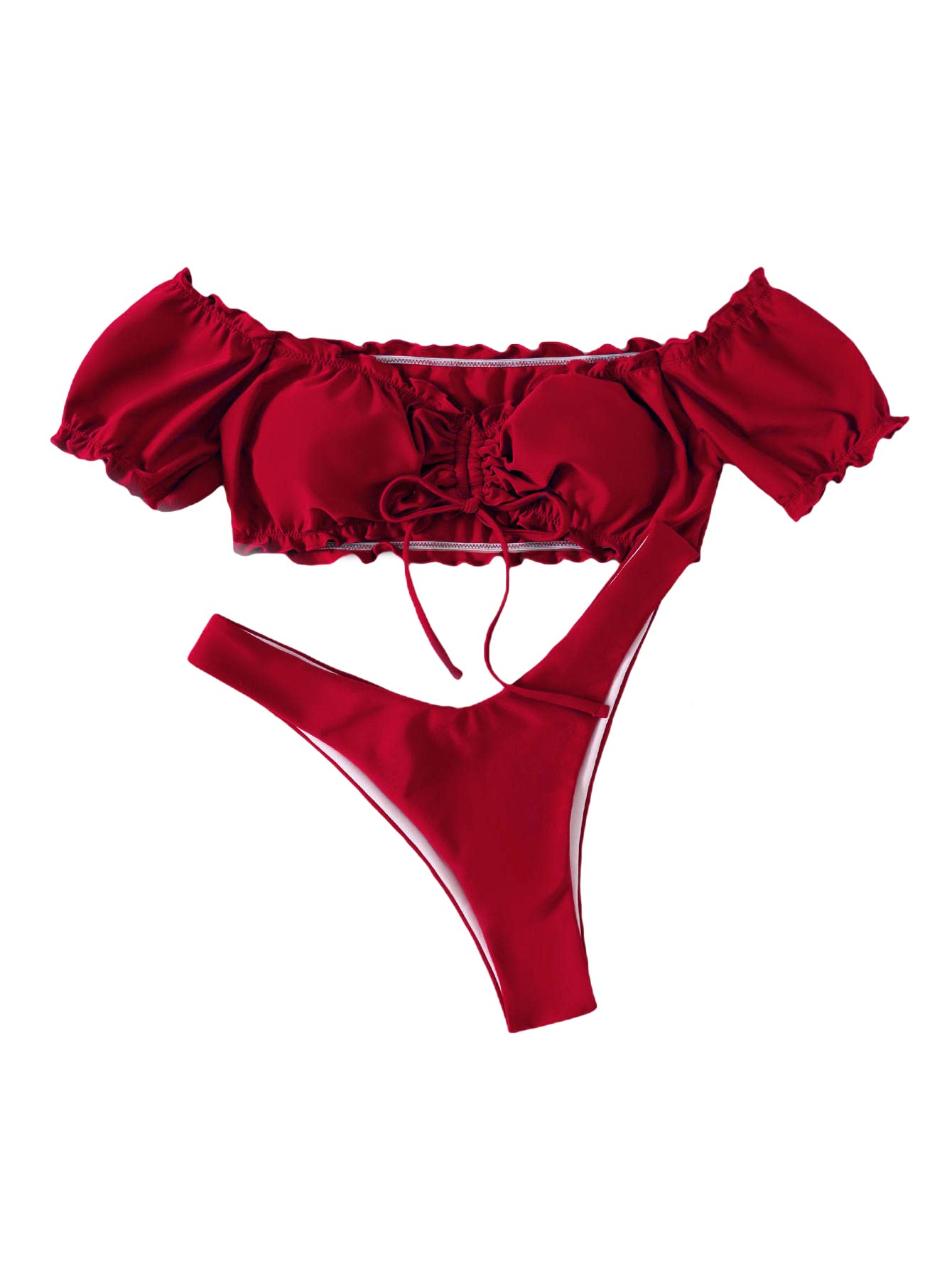 MakeMeChic Women's 2-Piece Off Shoulder Bikini Set - Beach & Pool Swimwear