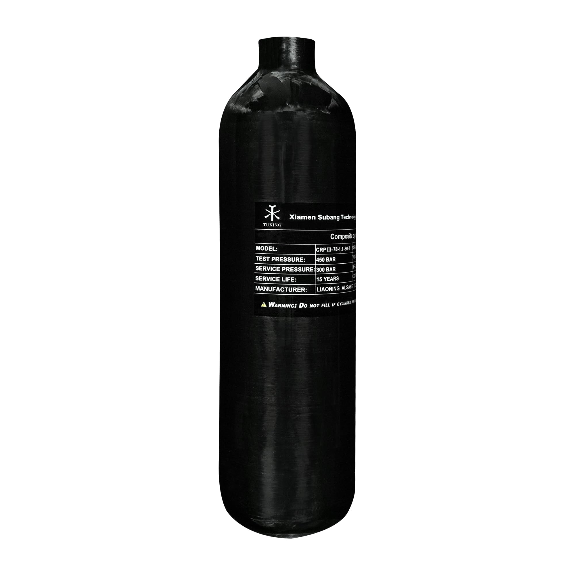 TUXING 1.1L 4500Psi Carbon Fiber PCP Air Tank - 67Cu HPA Scuba Diving Bottle for Air Rifles (M18x1.5 Thread) | Perfect for Paintball, Diving & Outdoor Shooting Sports