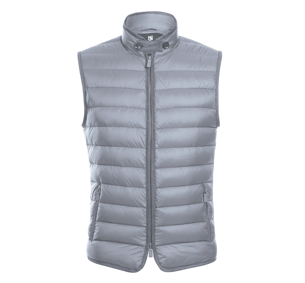 Renoir Jonathan Alessandro Vitello Nylon Down Vest in Grey (831-2) - Lightweight Warm Layering for Outdoor Activities & Casual Wear